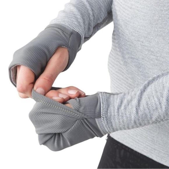 Lululemon Runderful 1/2 Zip Mini Check Pique White Heathered Slate Size - Picture 6 of 15